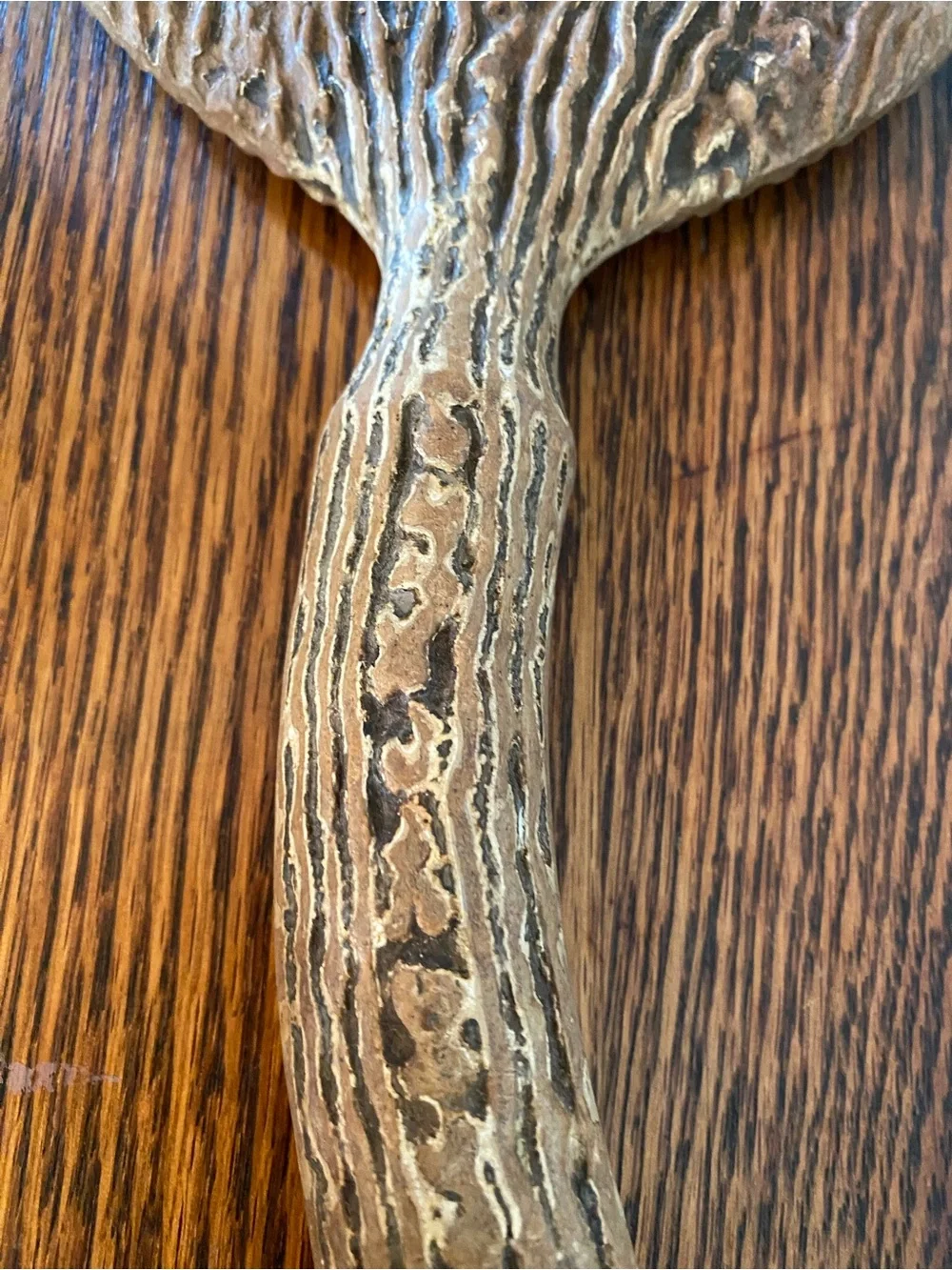 Vintage Faux Bois Hand Mirror Vanity Mirror
